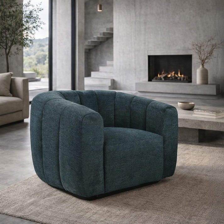 Ascot πολυθρόνα περιστρεφόμενη water green 99x83.5x72.5cm