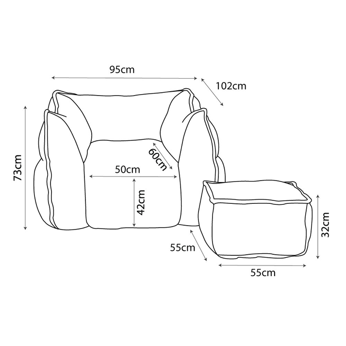 SPONGE ΠΟΛΥΘΡΟΝΑ SET BEIGE 95x102x73cm