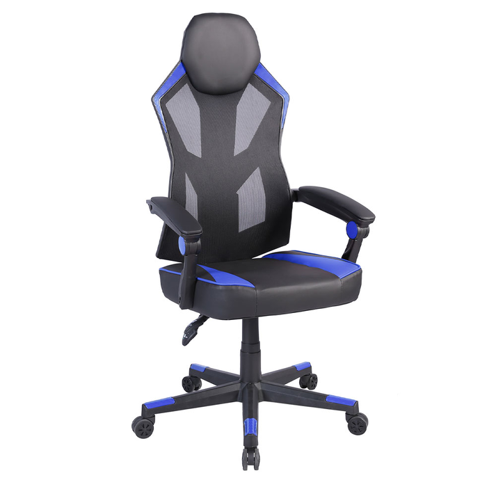 FUSION ΚΑΡΕΚΛΑ GAMING ΓΡΑΦΕΙΟΥ ΜΑΥΡΟ ΜΠΛΕ 50x74x137