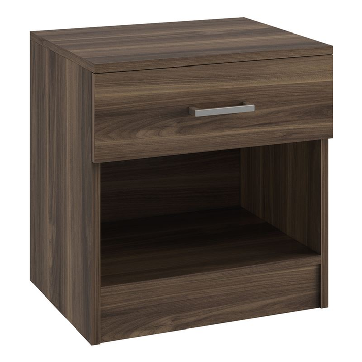 LIFE-W Κομοδίνο με 1 Συρτάρι, Απόχρωση Καρυδί