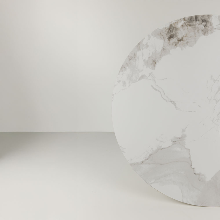 ATRIUM ΤΡΑΠΕΖΙ ΛΕΥΚΟ ΜΕ ΟΨΗ ΜΑΡΜΑΡΟΥ 110x110x76cm