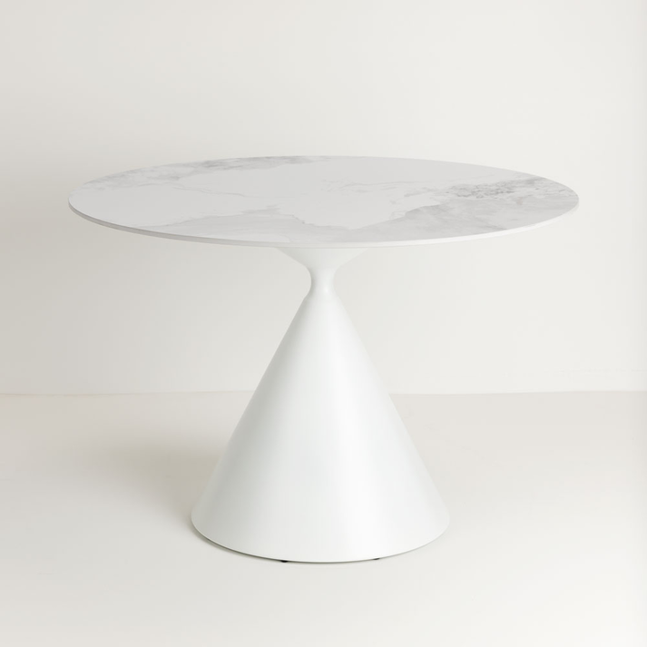 ATRIUM ΤΡΑΠΕΖΙ ΛΕΥΚΟ ΜΕ ΟΨΗ ΜΑΡΜΑΡΟΥ 110x110x76cm