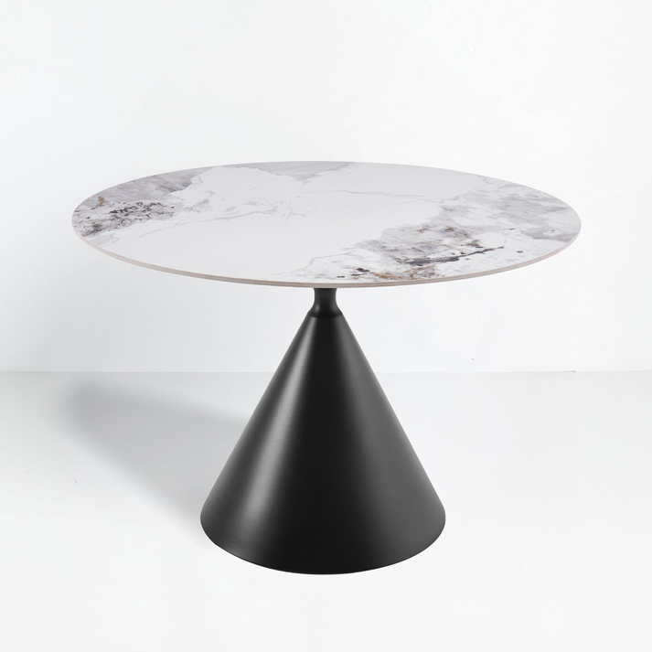 ATRIUM ΤΡΑΠΕΖΙ ΛΕΥΚΟ ΜΕ ΟΨΗ ΜΑΡΜΑΡΟΥ 110x110x76cm