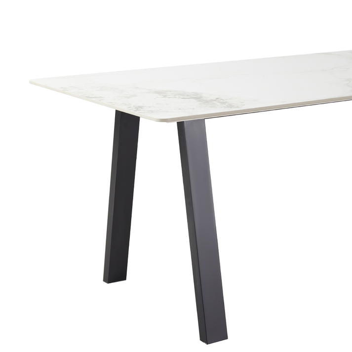 NOTTE ΤΡΑΠΕΖΙ ΛΕΥΚΟ ΠΕΤΡΑ ΜΑΥΡΟ 180x90x76cm