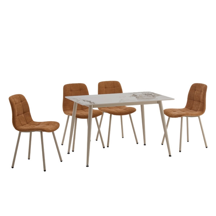 Primo τραπέζι λευκό με όψη μαρμάρου 120x70x74cm