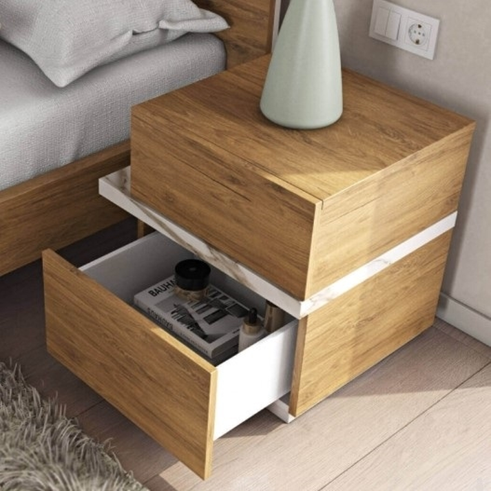 ODD Κομοδίνο με 2 Συρτάρια Ελληνικής Κατασκευής 50x44xH51cm