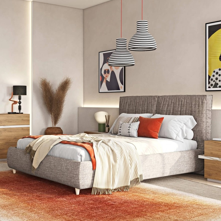 LINE L Κρεβάτι Ελληνικής Κατασκευής 220x184xH112cm (Για Στρώμα 160x200cm)