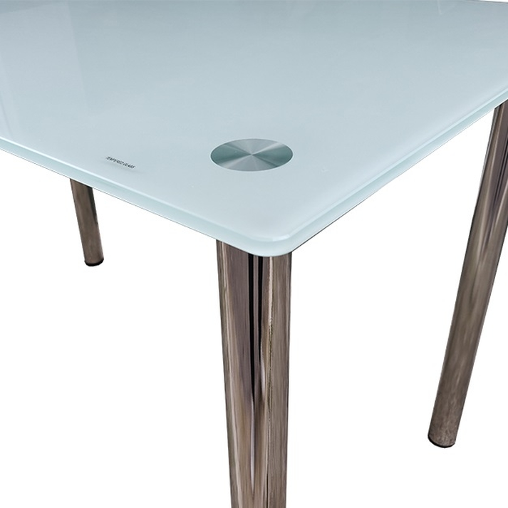 Τραπέζι Κουζίνας Inox / Κρύσταλλο 120x70xH75cm