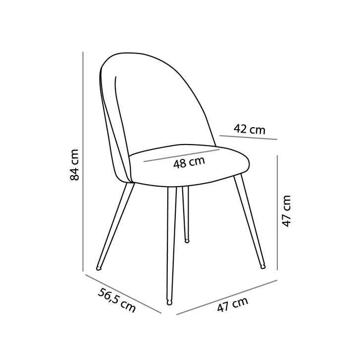 ZIZEL ΚΑΡΕΚΛΑ VIOLET ΣΚΟΥΡΟ 47x56,5xH84cm
