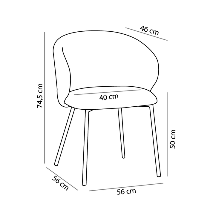 KIRA ΚΑΡΕΚΛΑ ΡΟΖ 56x56x74.5cm
