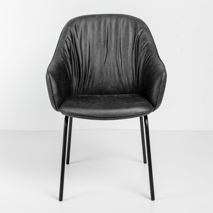 Tosca καρέκλα πολυθρόνα γκρι μαύρο ματ 62x63x90.5cm