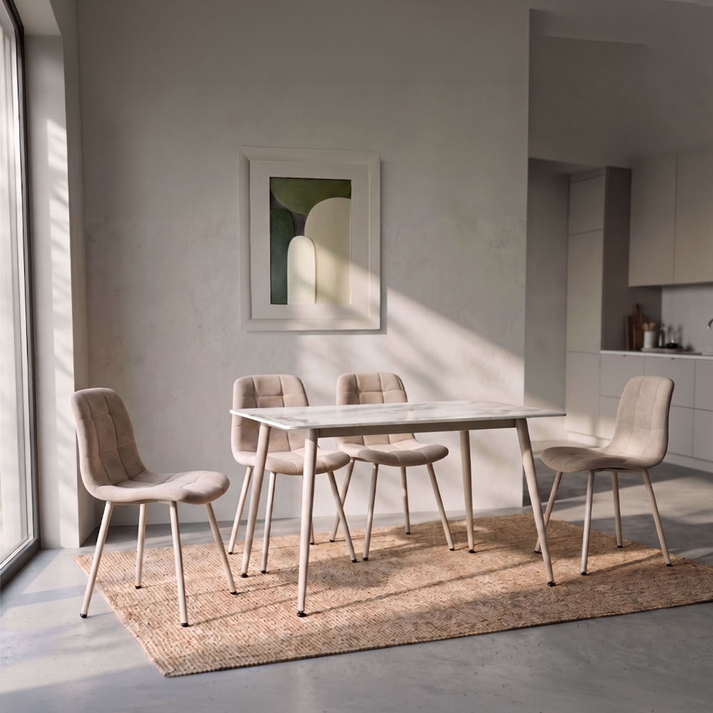 Primo καρέκλα beige cream 45x53x84cm