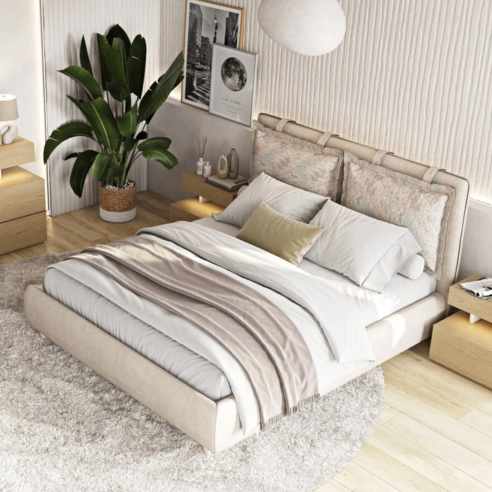 LINE S Κρεβάτι Ελληνικής Κατασκευής 220x184xH111cm (Για Στρώμα 160x200cm)