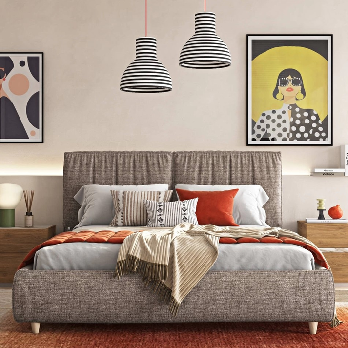 LINE L Κρεβάτι Ελληνικής Κατασκευής 220x184xH112cm (Για Στρώμα 160x200cm)