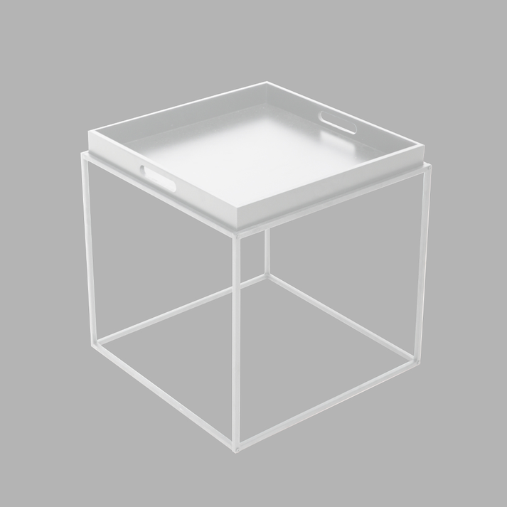 BUTLER SIDE TABLE ΛΕΥΚΟ 45x45x45cm