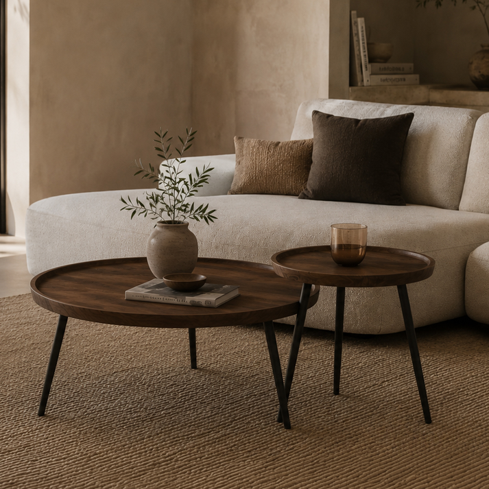 PENCIL 87 COFFEE TABLE ΚΑΡΥΔΙ ΜΑΥΡΟ 87x87x45cm