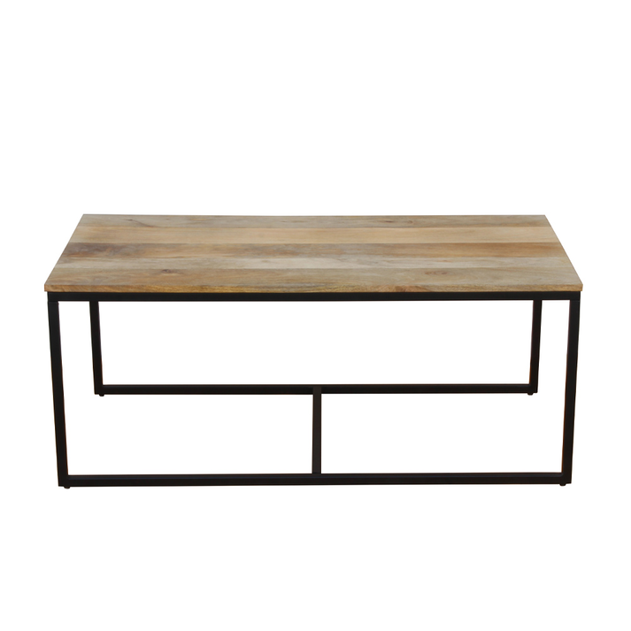 QUADRO COFFEE TABLE SET 3ΤΕΜ ΦΥΣΙΚΟ ΜΑΥΡΟ 110x60x45