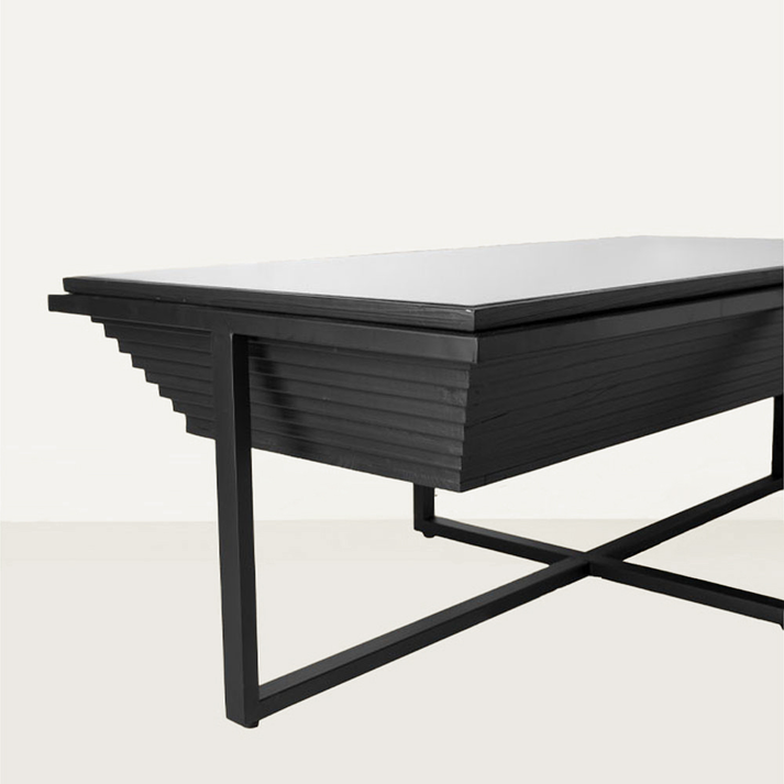 CHEOPS COFFEE TABLE ΜΑΥΡΟ 120x60x42cm