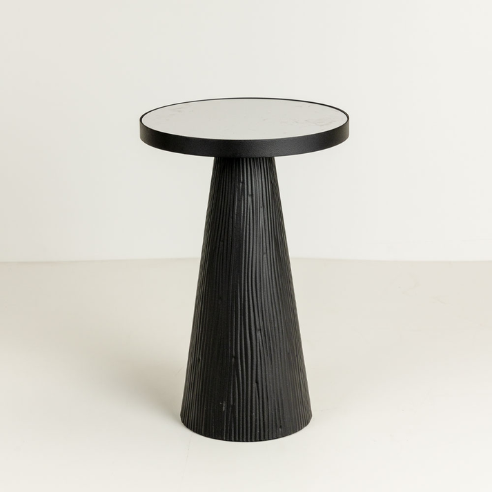 LAMP SIDE TABLE ΛΕΥΚΟ ΜΑΥΡΟ 36x36x55cm