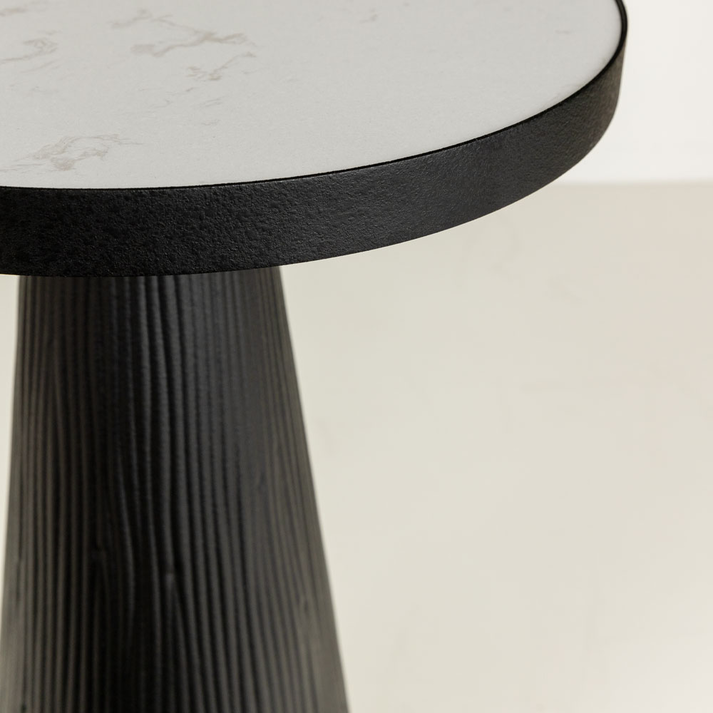 LAMP SIDE TABLE ΛΕΥΚΟ ΜΑΥΡΟ 36x36x55cm