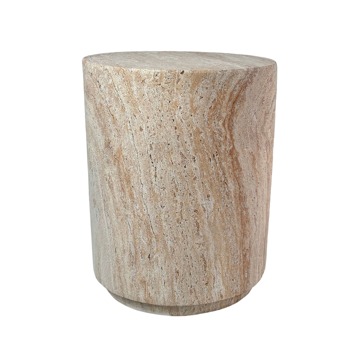 LITHOS ROUND SIDE TABLE BEIGE 35x35x46.5cm