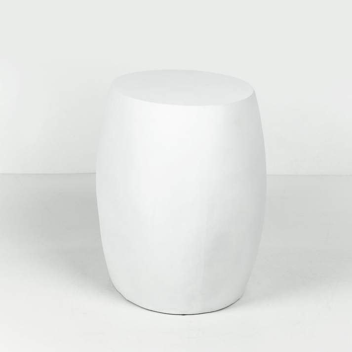 LITHOS OVAL SIDE TABLE ΛΕΥΚΟ 62x43.5x53