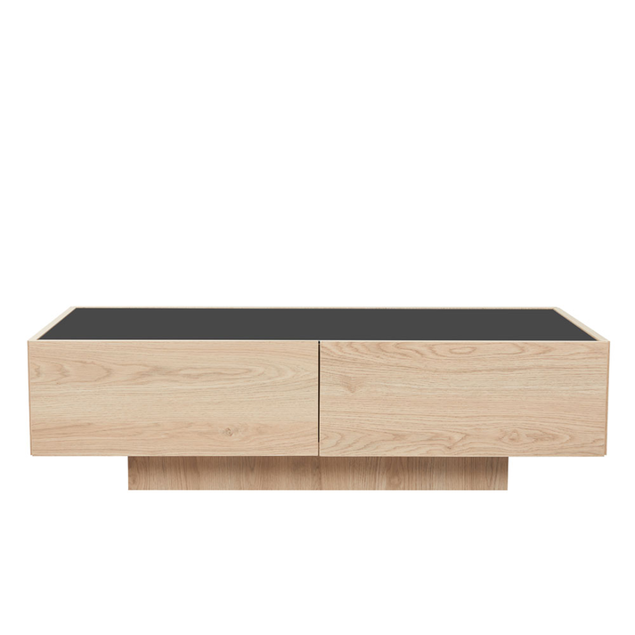 CUBIUS COFFEE TABLE ΦΥΣΙΚΟ ΦΙΜΕ ΜΑΥΡΟ 118x59x33cm