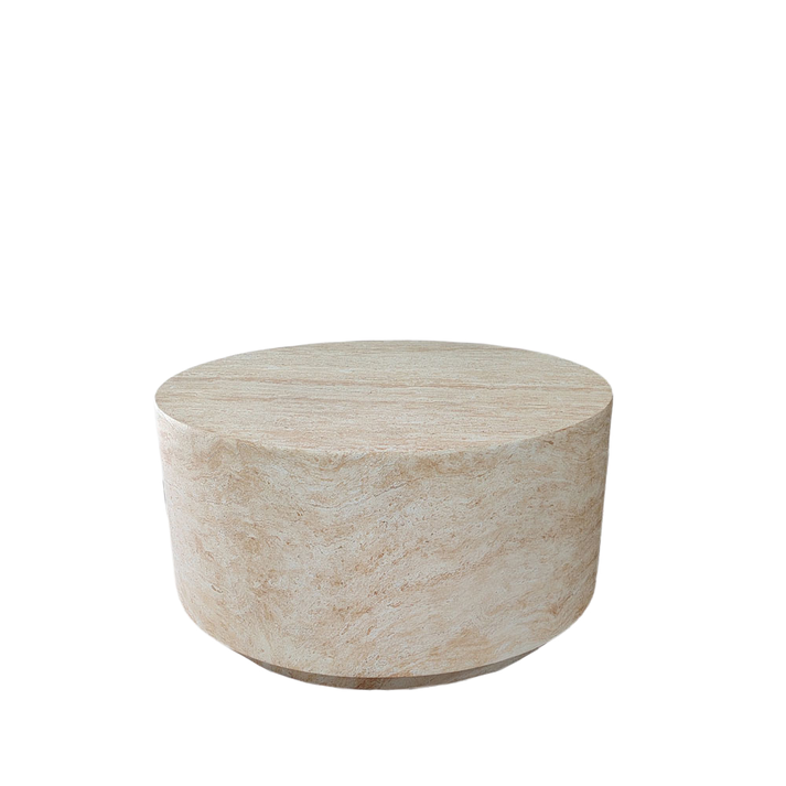 LITHOS ROUND COFFEE TABLE TRAVERTINE 70x70x36cm