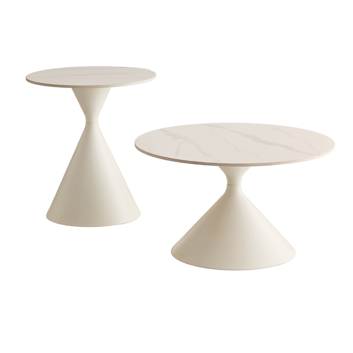 ICE COFFEE TABLE SET 2ΤΕΜ ΑΣΠΡΟ ΑΣΠΡΟ 70x70x40cm