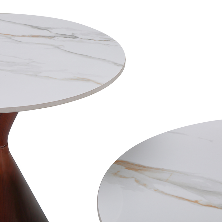 Noisette Coffee Table Set of 2 White Marble-Effect 70x70x40 cm