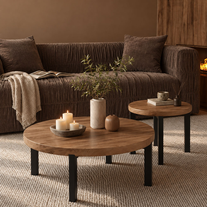 Bobba Coffee Table Sonoma Black 80x80x45cm