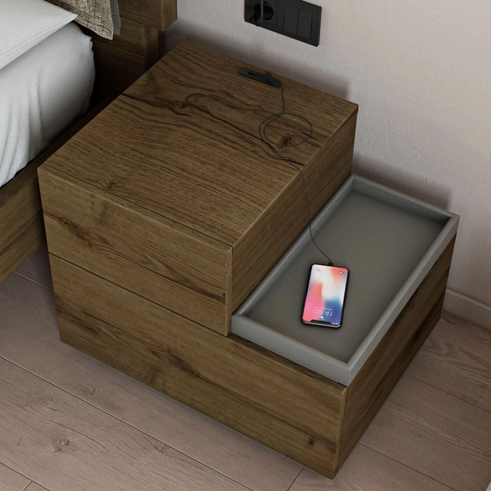 SOHO Kομοδίνο με 2 Συρτάρια Ελληνικής Κατασκευής 60x43xH48cm