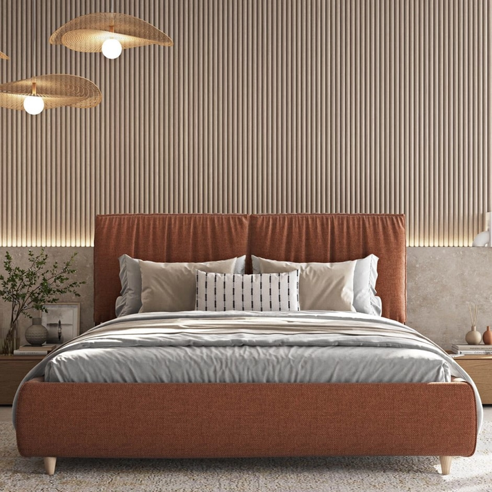 LINE L Κρεβάτι Ελληνικής Κατασκευής 220x184xH112cm (Για Στρώμα 160x200cm)