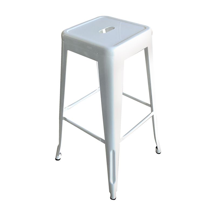 RELIX Σκαμπό Bar Στοιβαζόμενο, Μέταλλο Βαφή Άσπρο