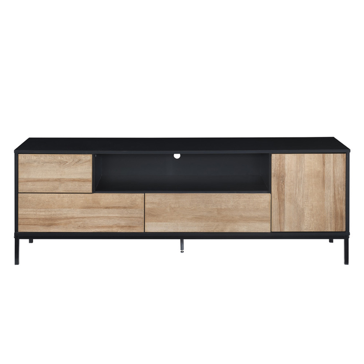 BLACKBIRD TV STAND RIVIERA OAK ΜΑΥΡΟ 160x40.5x58cm