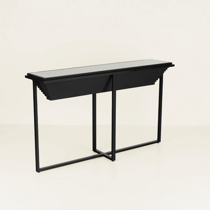 CHEOPS ΚΟΝΣΟΛΑ ΜΑΥΡΟ 134x32x82cm