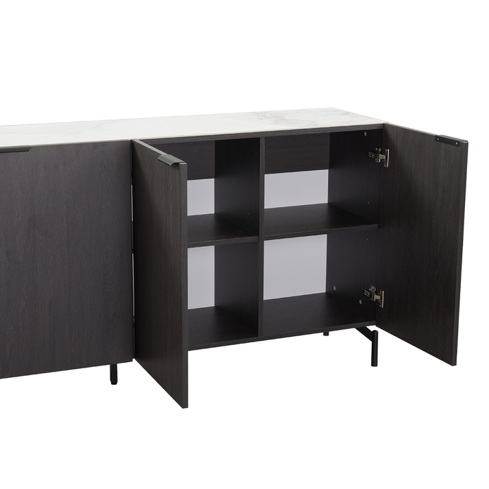 NOTTE ΜΠΟΥΦΕΣ ΜΑΥΡΟ ΛΕΥΚΟ ΠΕΤΡΑ 180x40.5x84cm