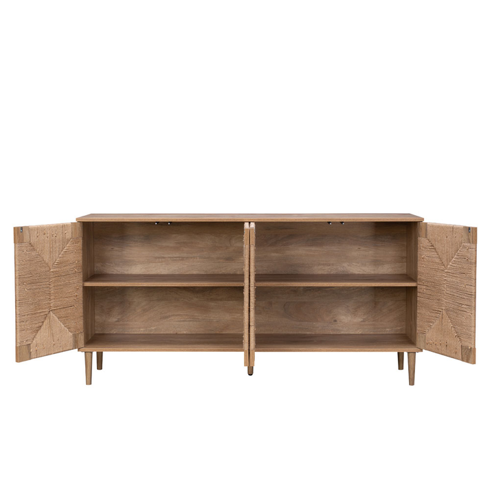 Sisal Sideboard 4 Doors Natural 160x39x78.5 cm