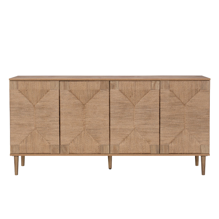 Sisal Sideboard 4 Doors Natural 160x39x78.5 cm