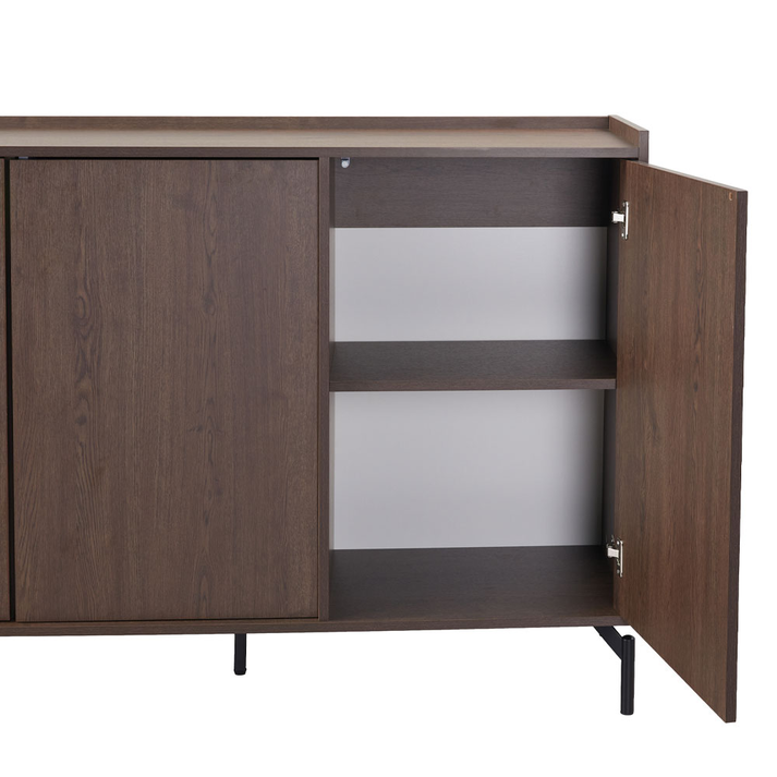 Tobac Furniture 4-Door Hard Walnut Cabinet 200x39x95 cm