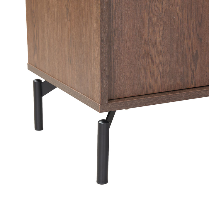 Tobac Furniture 4-Door Hard Walnut Cabinet 200x39x95 cm