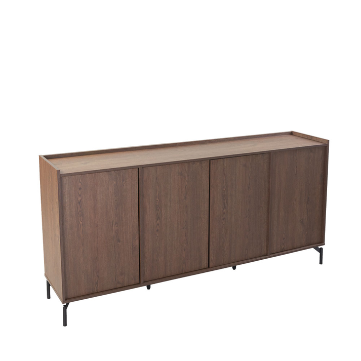 Tobac Furniture 4-Door Hard Walnut Cabinet 200x39x95 cm