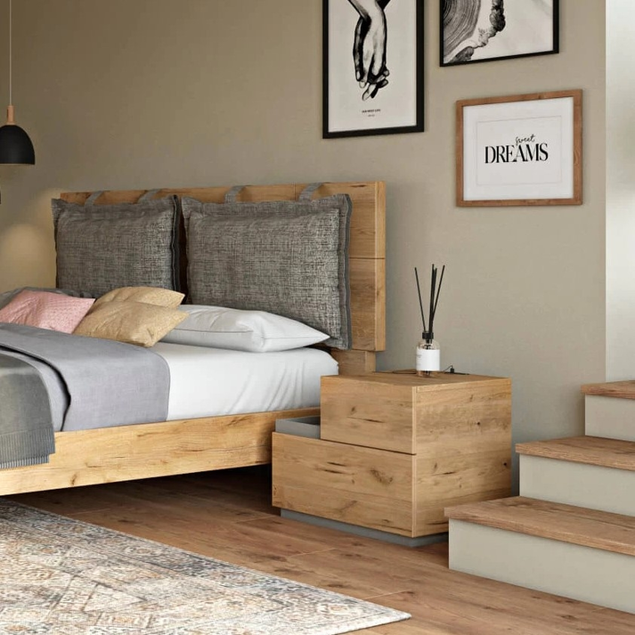 SOHO Kομοδίνο με 2 Συρτάρια Ελληνικής Κατασκευής 60x43xH48cm