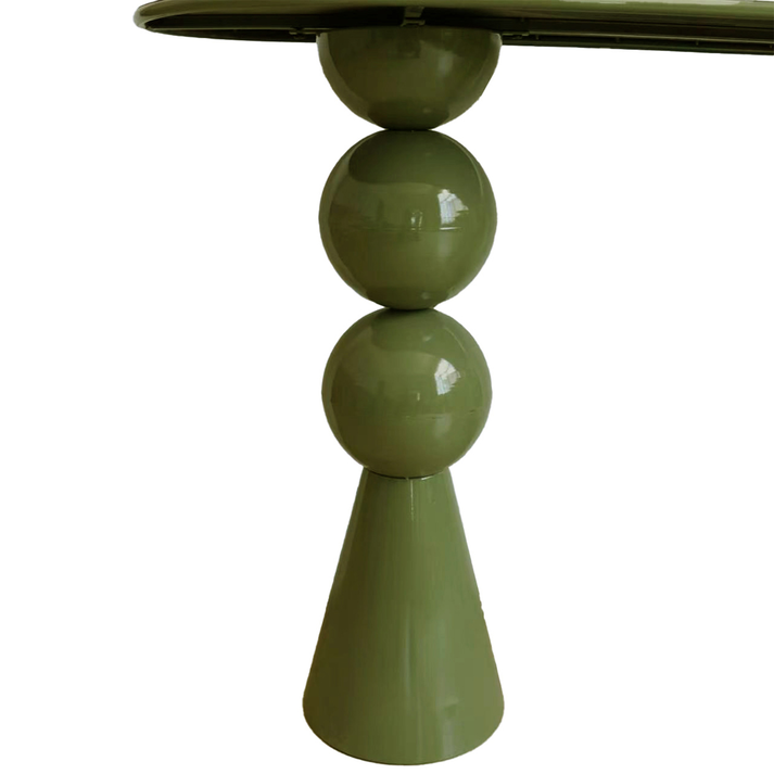 Green Glossy Metal Console Table Nova 120x40x76cm