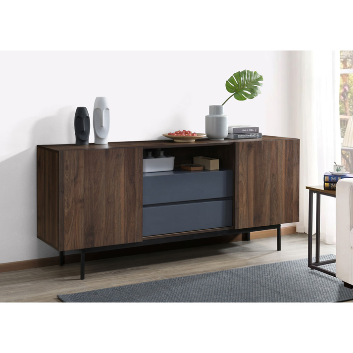 GROOVES ΜΠΟΥΦΕΣ 2ΠΟΡΤΕΣ 2ΣΥΡΤΑΡΙΑ ΚΑΡΥΔΙ ΓΚΡΙ 180x40x80