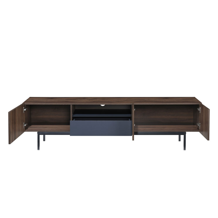 GROOVES TV STAND 3ΠΟΡΤΕΣ 1ΣΥΡΤΑΡΙ ΚΑΡΥΔΙ ΓΚΡΙ 180x40x50
