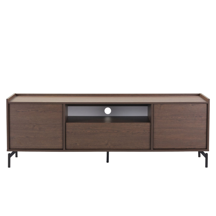 Tobac TV Stand 2πόρτες 1συρτάρι Καρυδί Σκούρο 180x39x62cm