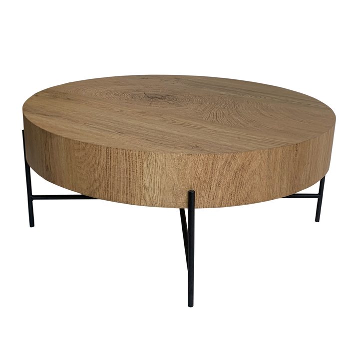 MADERA COFFEE TABLE ΦΥΣΙΚΟ ΜΑΥΡΟ 80x80x36