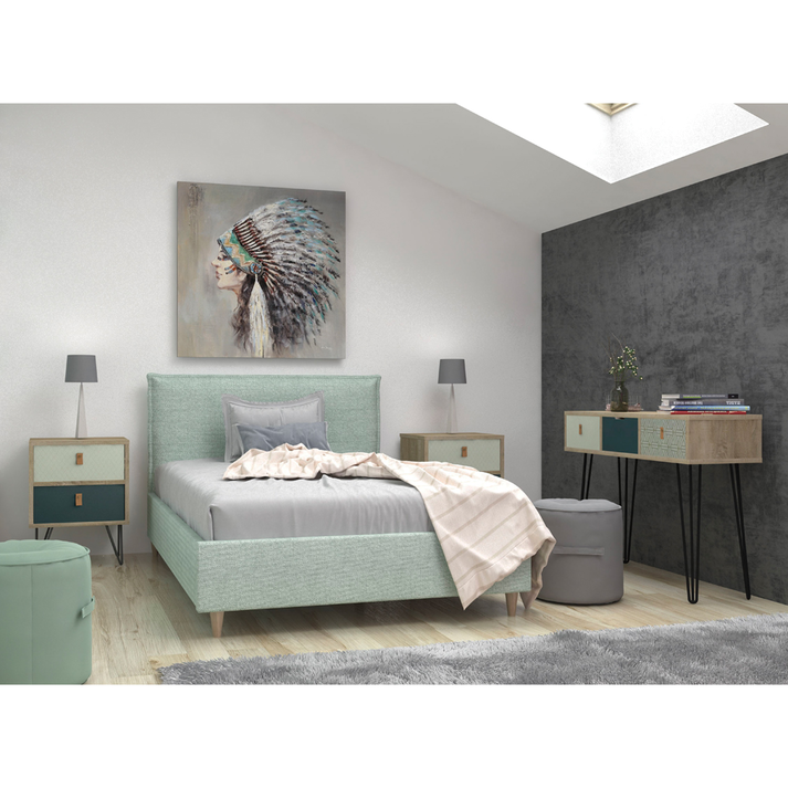 TREND MINT ΚΟΜΟΔΙΝΟ 2ΣΥΡΤΑΡΙΑ SONOMA ΠΡΑΣΙΝΟ ΜΕ PATTERN 45x29x52.5cm