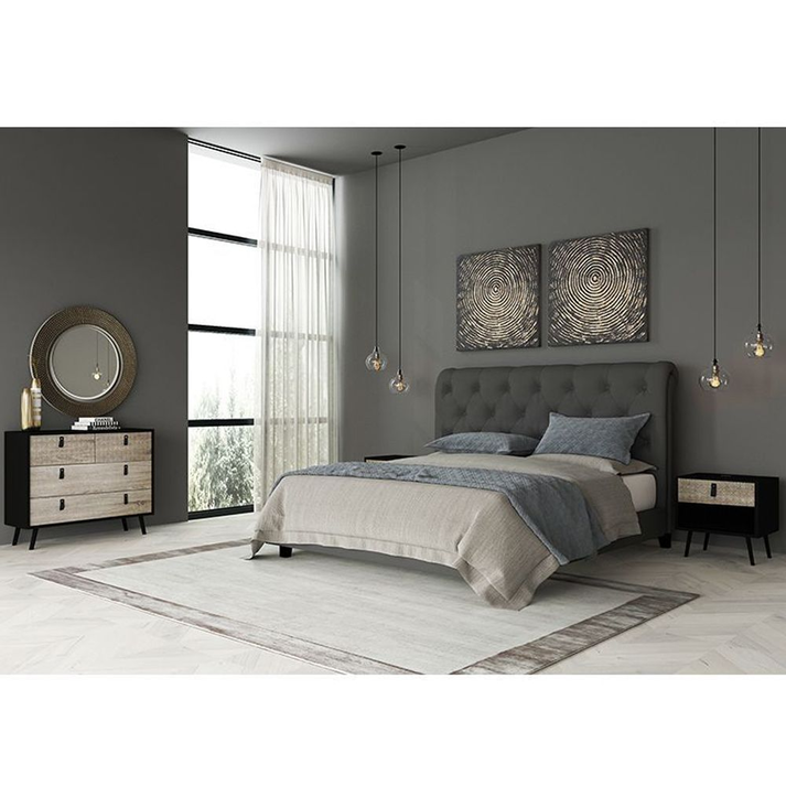 OMNIA ΣΥΡΤΑΡΙΕΡΑ ΜΑΥΡΟ SONOMA ΜΕ PATTERN 98.5x39x81.5cm